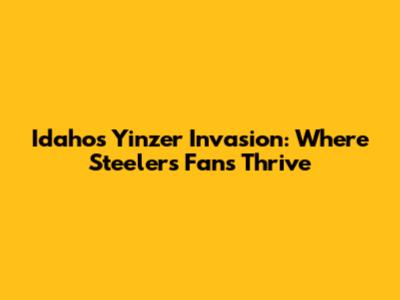 Idaho's Yinzer Invasion: Where Steelers Fans Thrive