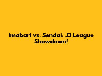 Imabari vs. Sendai: J3 League Showdown!