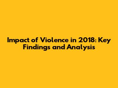 Impact of Violence in 2018: Key Findings and Analysis
