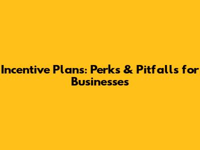 Incentive Plans: Perks & Pitfalls for Businesses
