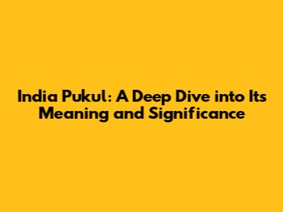 India Pukul: A Deep Dive into Its Meaning and Significance