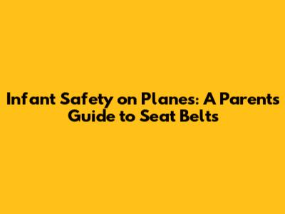 Infant Safety on Planes: A Parent's Guide to Seat Belts