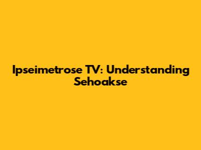 Ipseimetrose TV: Understanding Sehoakse