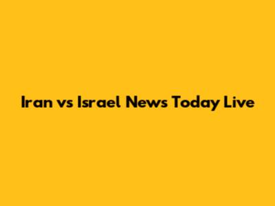 Iran vs Israel News Today Live