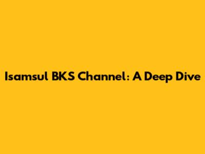 Isamsul BKS Channel: A Deep Dive