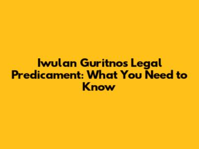 Iwulan Guritno's Legal Predicament: What You Need to Know