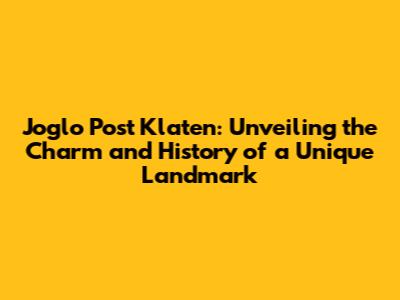 Joglo Post Klaten: Unveiling the Charm and History of a Unique Landmark