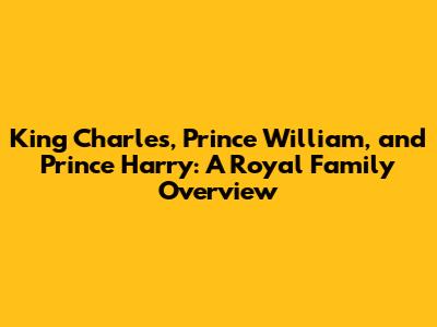 King Charles, Prince William, and Prince Harry: A Royal Family Overview