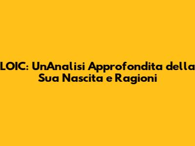 L'OIC: Un'Analisi Approfondita della Sua Nascita e Ragioni