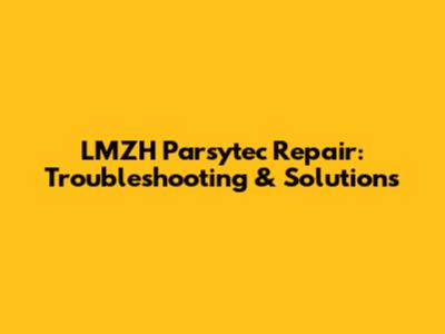 LMZH Parsytec Repair: Troubleshooting & Solutions