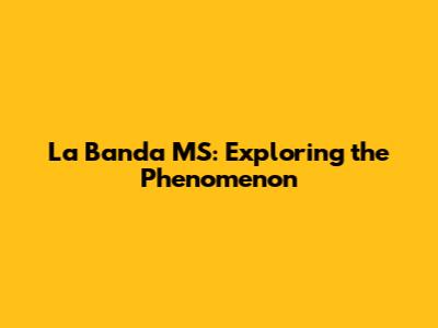 La Banda MS: Exploring the Phenomenon