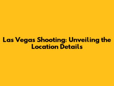Las Vegas Shooting: Unveiling the Location Details