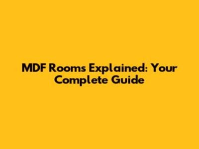 MDF Rooms Explained: Your Complete Guide