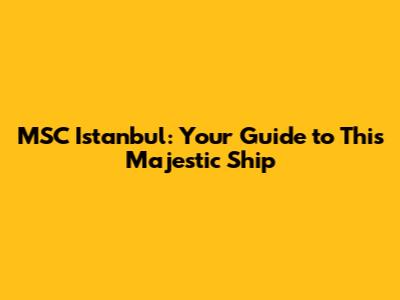MSC Istanbul: Your Guide to This Majestic Ship
