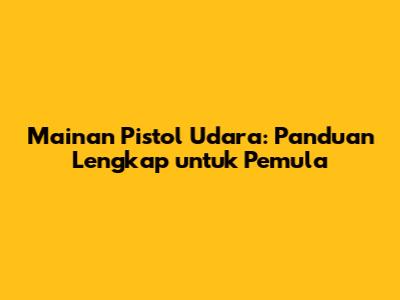 Mainan Pistol Udara: Panduan Lengkap untuk Pemula