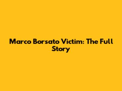 Marco Borsato Victim: The Full Story