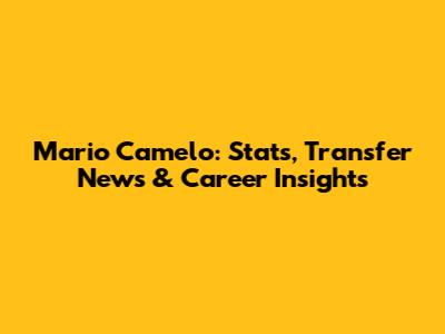 Mario Camelo: Stats, Transfer News & Career Insights