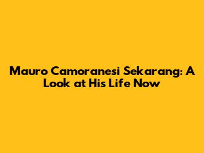Mauro Camoranesi Sekarang: A Look at His Life Now