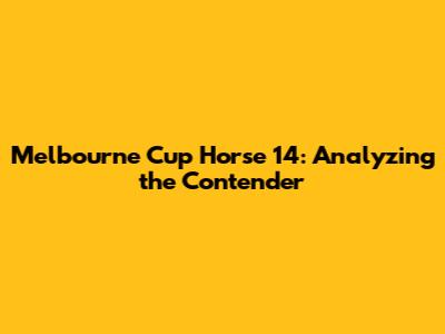 Melbourne Cup Horse 14: Analyzing the Contender