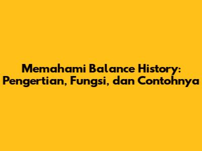Memahami Balance History: Pengertian, Fungsi, dan Contohnya