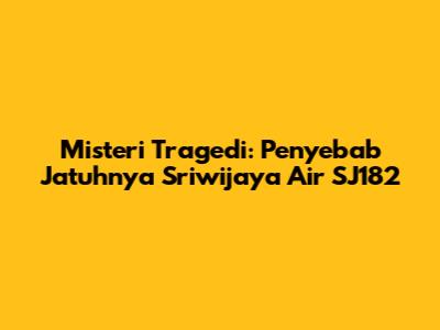 Misteri Tragedi: Penyebab Jatuhnya Sriwijaya Air SJ182
