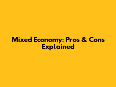 Mixed Economy: Pros & Cons Explained