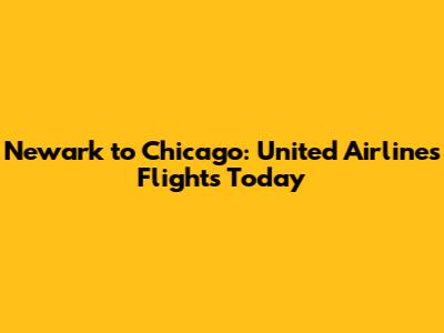 Newark to Chicago: United Airlines Flights Today