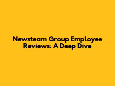 Newsteam Group Employee Reviews: A Deep Dive
