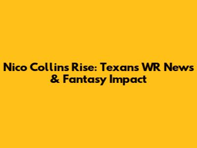 Nico Collins' Rise: Texans WR News & Fantasy Impact