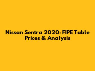 Nissan Sentra 2020: FIPE Table Prices & Analysis