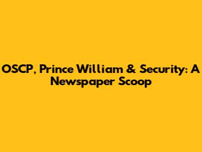 OSCP, Prince William & Security: A Newspaper Scoop