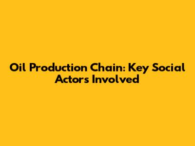 Oil Production Chain: Key Social Actors Involved