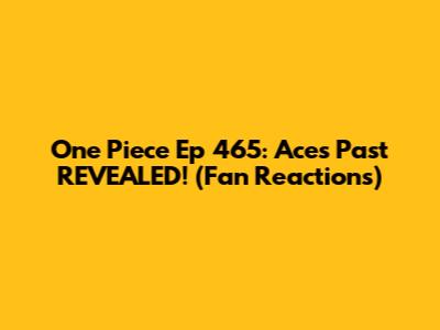 One Piece Ep 465: Ace's Past REVEALED! (Fan Reactions)