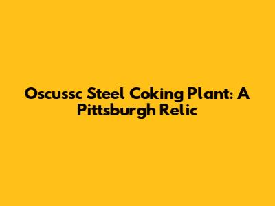 Oscussc Steel Coking Plant: A Pittsburgh Relic