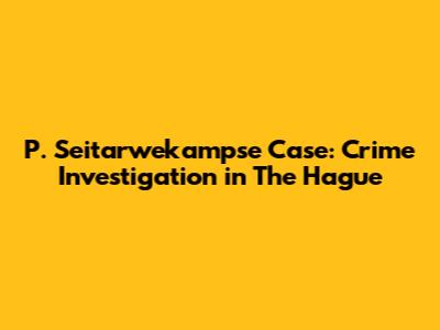 P. Seitarwekampse Case: Crime Investigation in The Hague
