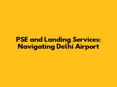 PSE and Landing Services: Navigating Delhi Airport