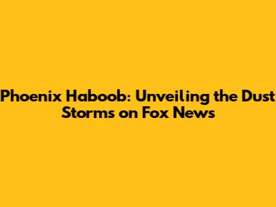 Phoenix Haboob: Unveiling the Dust Storms on Fox News