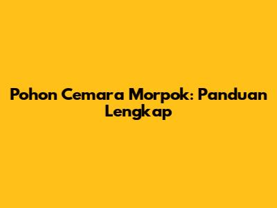 Pohon Cemara Morpok: Panduan Lengkap