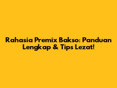 Rahasia Premix Bakso: Panduan Lengkap & Tips Lezat!