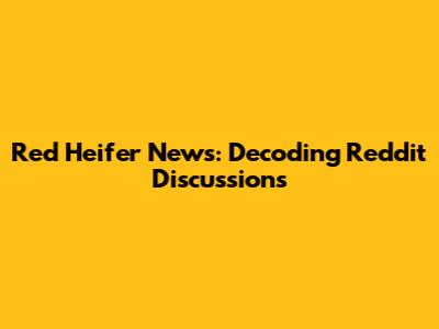 Red Heifer News: Decoding Reddit Discussions