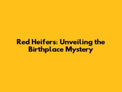 Red Heifers: Unveiling the Birthplace Mystery