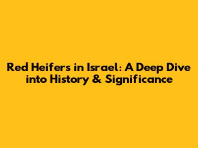 Red Heifers in Israel: A Deep Dive into History & Significance