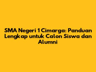 SMA Negeri 1 Cimarga: Panduan Lengkap untuk Calon Siswa dan Alumni