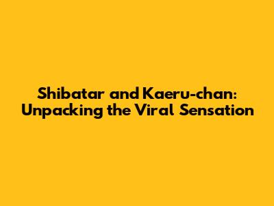 Shibatar and Kaeru-chan: Unpacking the Viral Sensation
