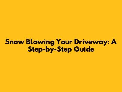 Snow Blowing Your Driveway: A Step-by-Step Guide