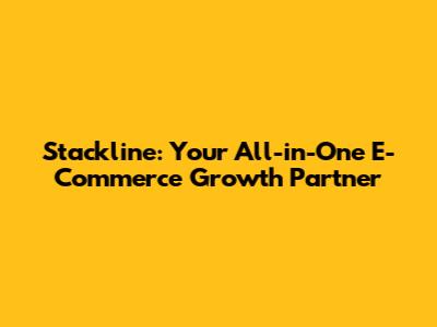 Stackline: Your All-in-One E-Commerce Growth Partner