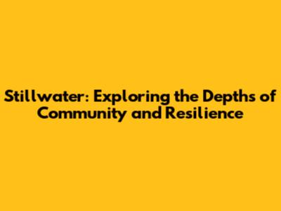 Stillwater: Exploring the Depths of Community and Resilience
