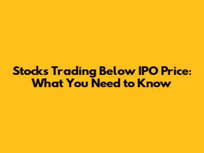 Stocks Trading Below IPO Price: What You Need to Know