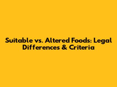 Suitable vs. Altered Foods: Legal Differences & Criteria
