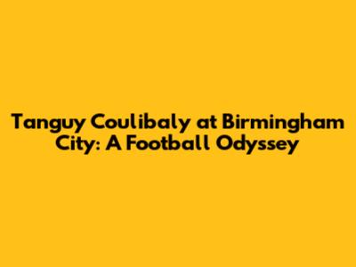 Tanguy Coulibaly at Birmingham City: A Football Odyssey